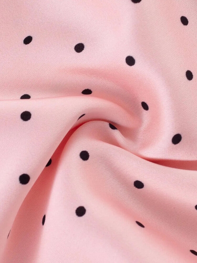 Y2K Pink Polka Dot Maxi Dress