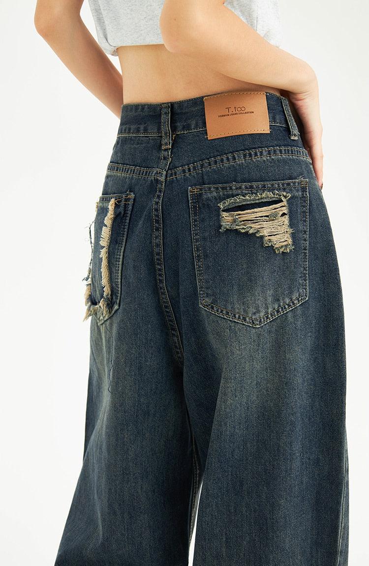 Y2K Pockets Wide Leg Baggy Jeans