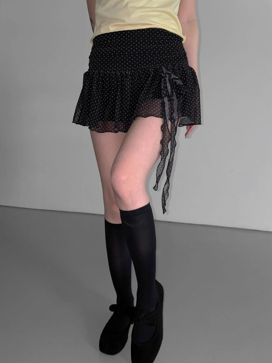 Y2K Polka Dot Mini Skirt