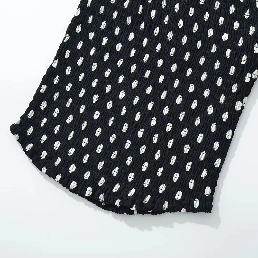 Y2K Polka Dot Scarf Halter Top