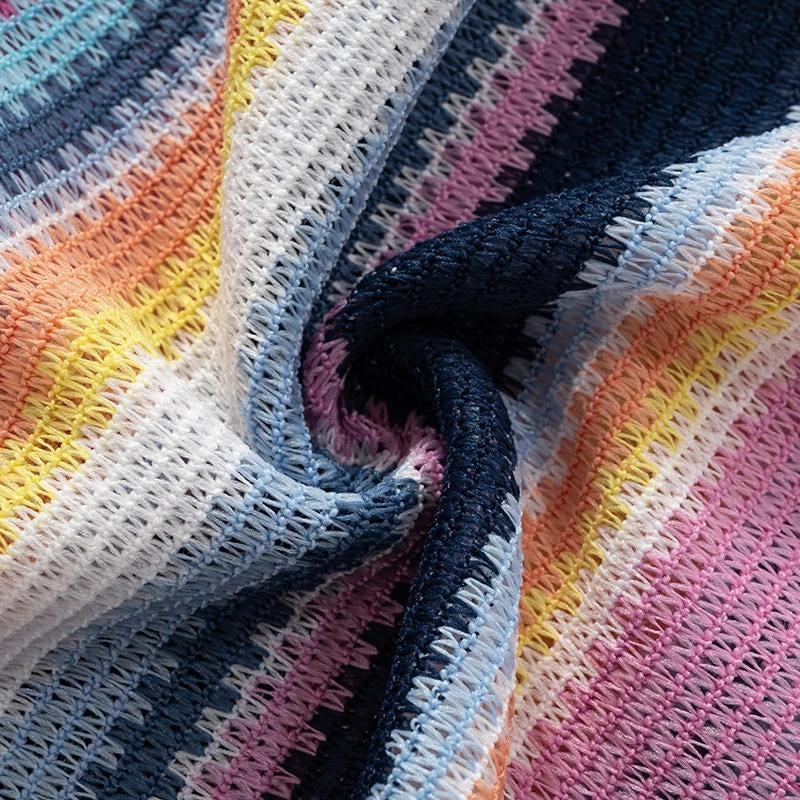 Y2K Rainbow Knitted Mini Dress