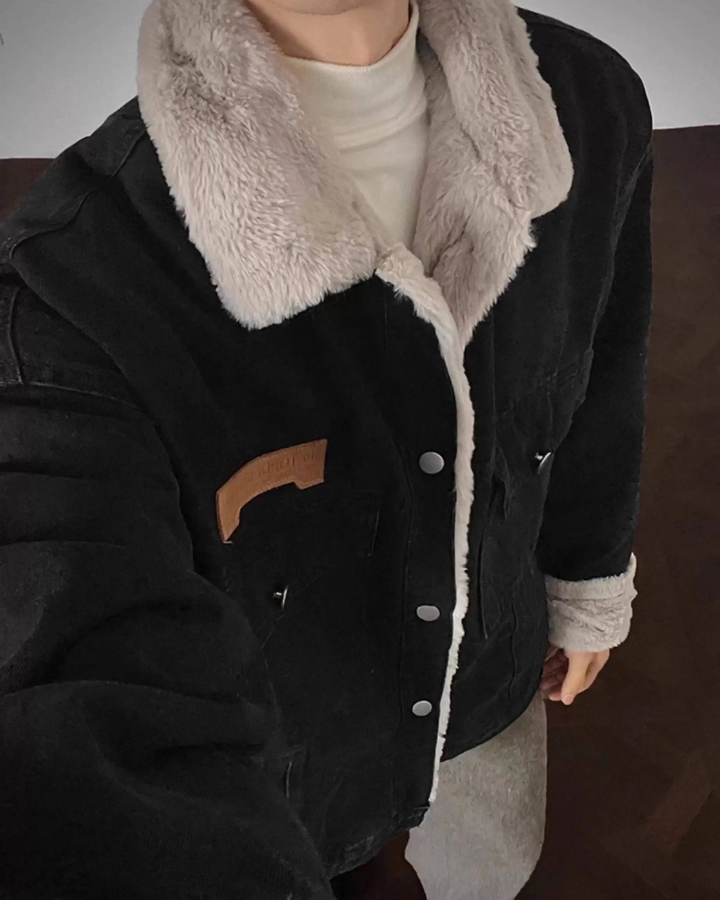 Y2K Sherpa Denim Jacket