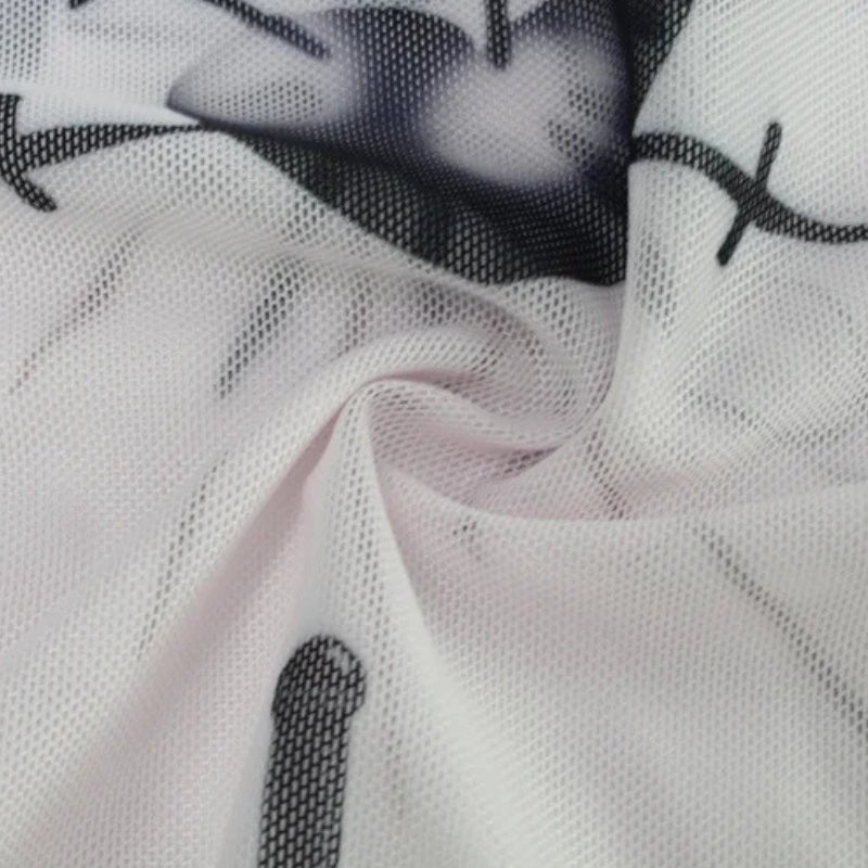 Y2K Tattoo Sheer Top