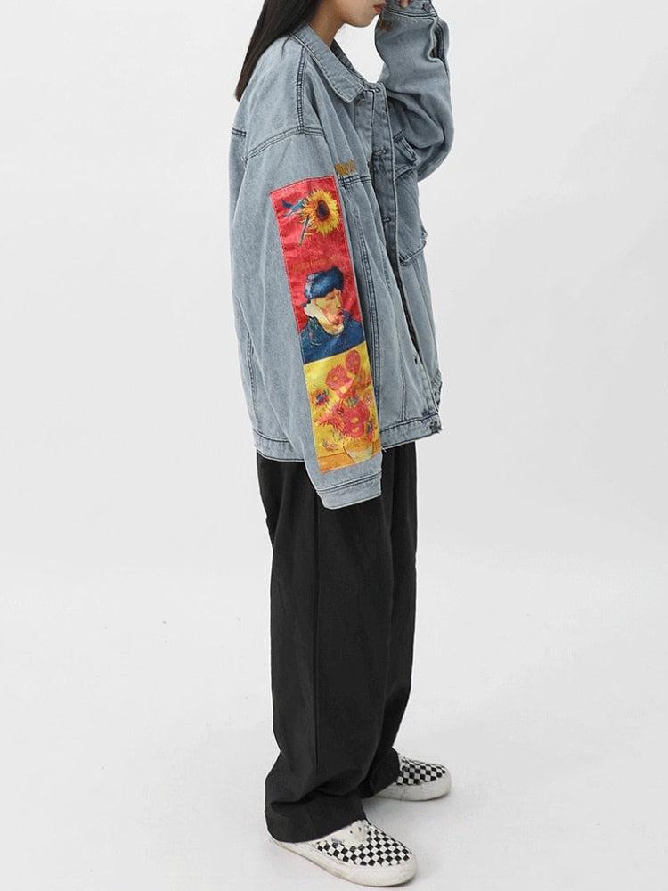 Y2K Vincent Van Gogh Denim Jacket