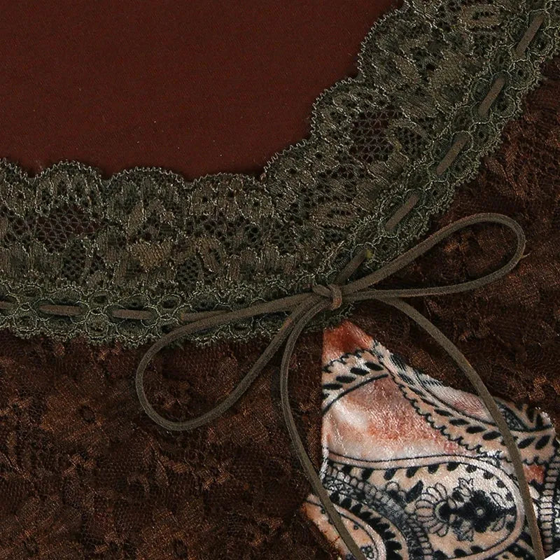 Y2K Vintage Bohemian Lace Top