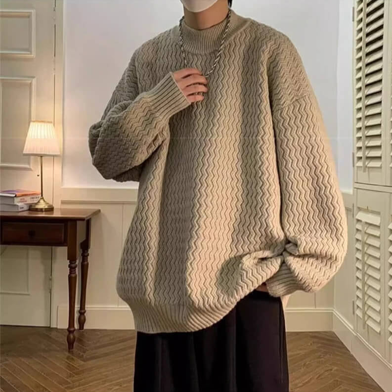 Y2K Wavy Knit Sweater
