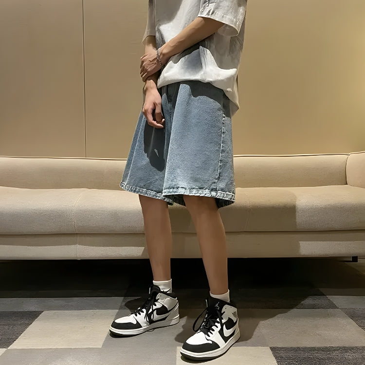 Y2K Wide Leg Wash Shorts
