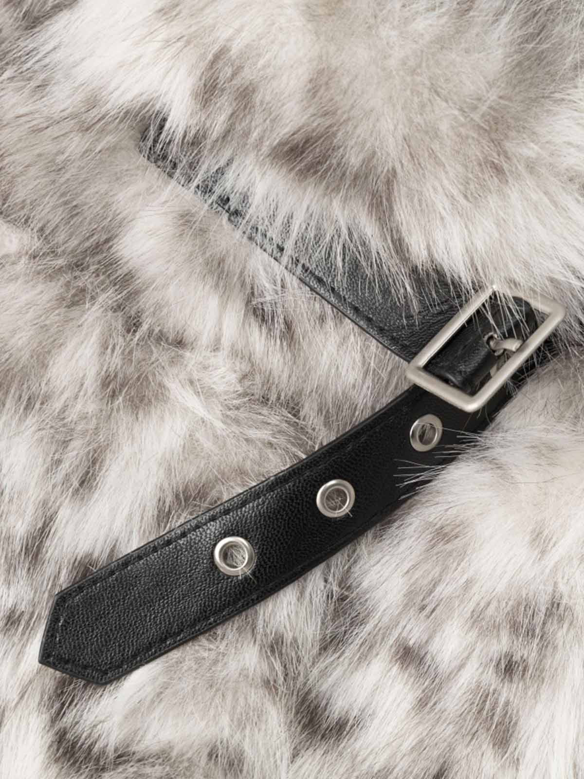 Leopard Faux-Fur Coat; Gray / S, Gray / M, Gray / L, Gray / XL