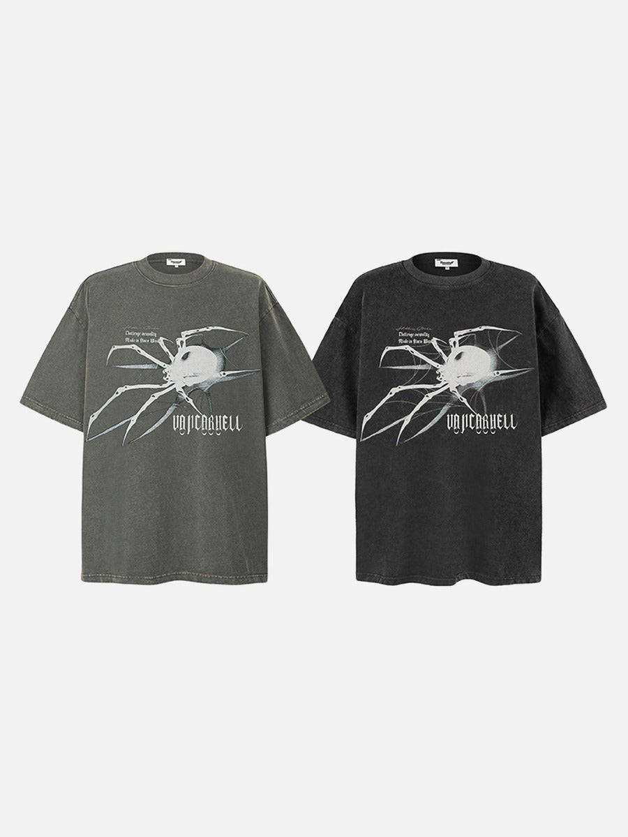 Abstract Spider Graphic Oversized T-Shirt