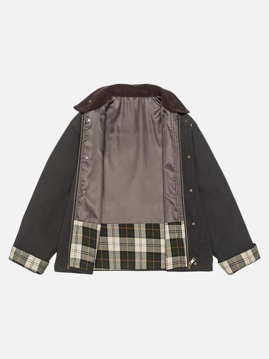 Contrasting Corduroy Collar Relaxed Jacket