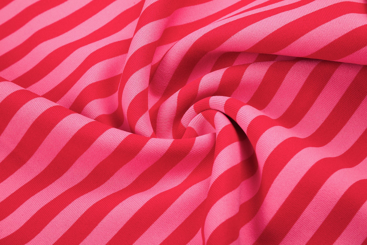 DAXUEN pink and grey striped wide-leg sweatpants
