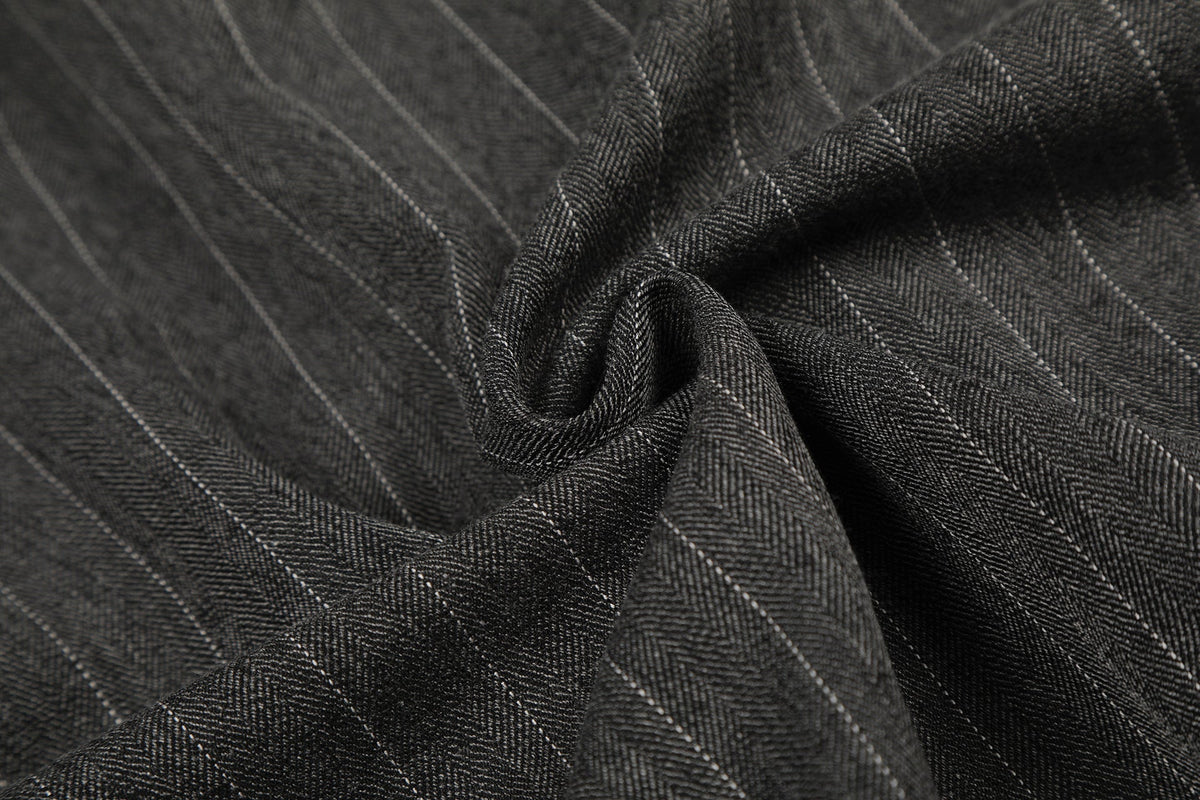 DAXUEN dark grey pinstripe oversized track jacket