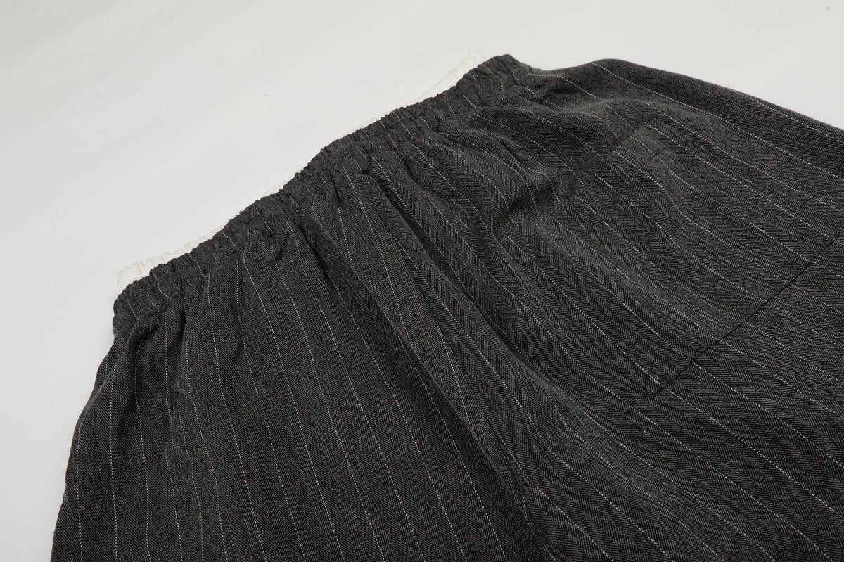 DAXUEN dark grey pinstriped wide-leg pants