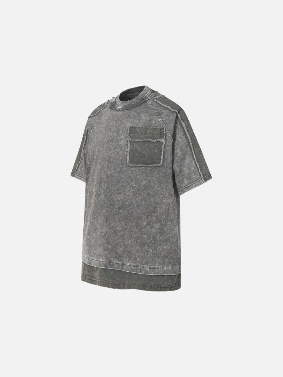 DAXUEN Distressed short sleeve T-shirt with raw edges