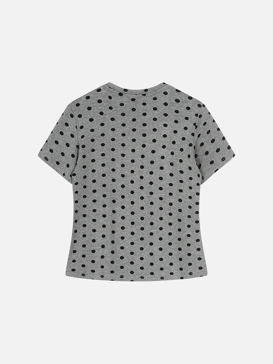DAXUEN Distressed star graphic polka dot t-shirt
