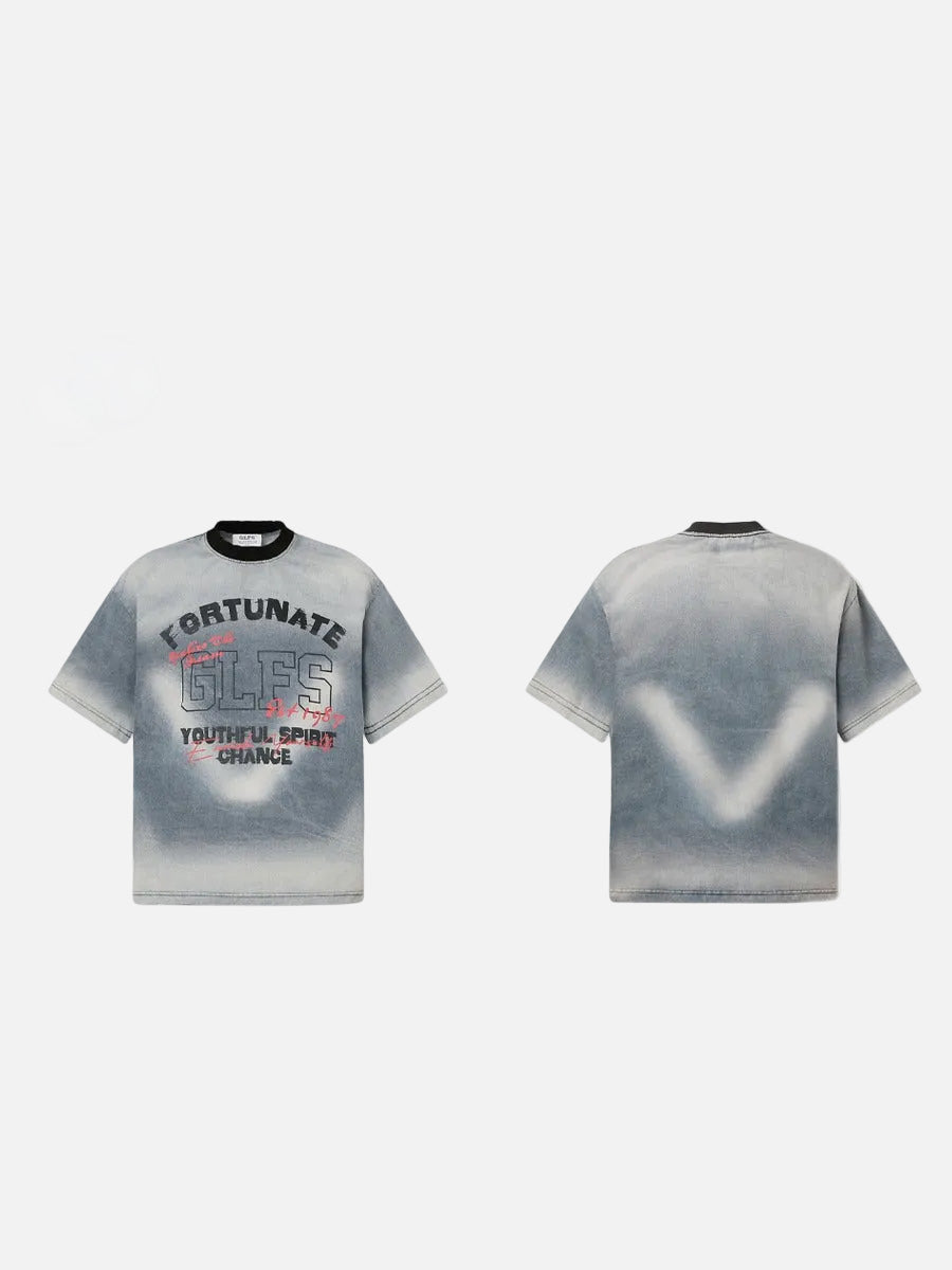 Acid Wash Graphic Oversized T-Shirt