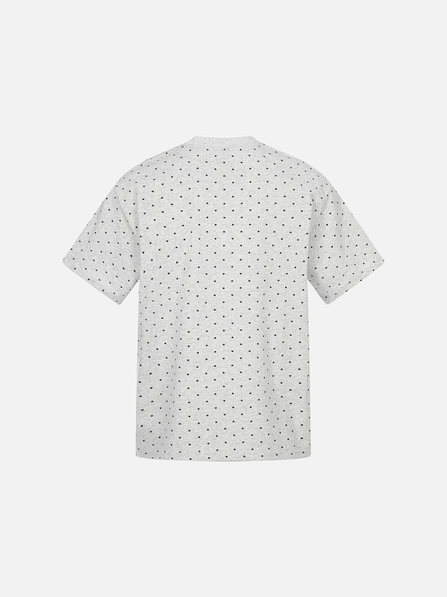 DAXUEN Short-sleeved relaxed-fit T-shirt with heart motifs and gothic graphic