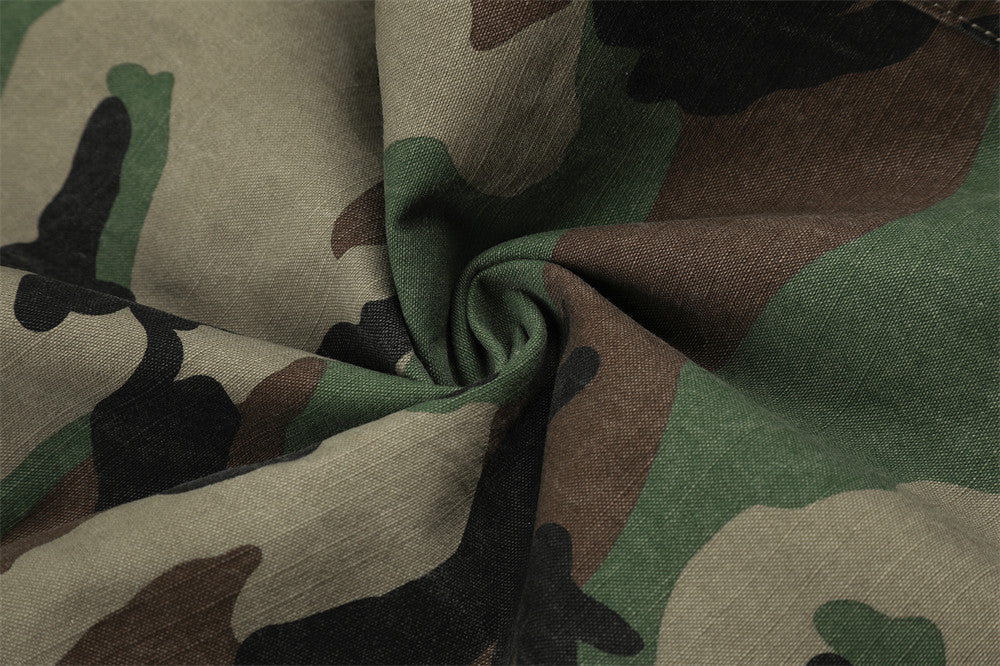 Camouflage Pattern Panel Cargo Pants