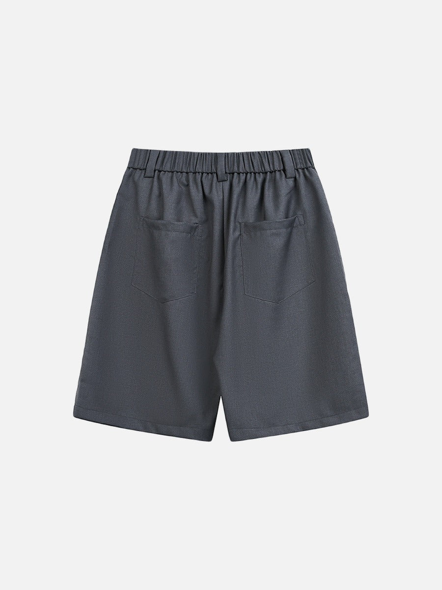 DAXUEN Wide-leg relaxed-fit shorts in dark grey and black