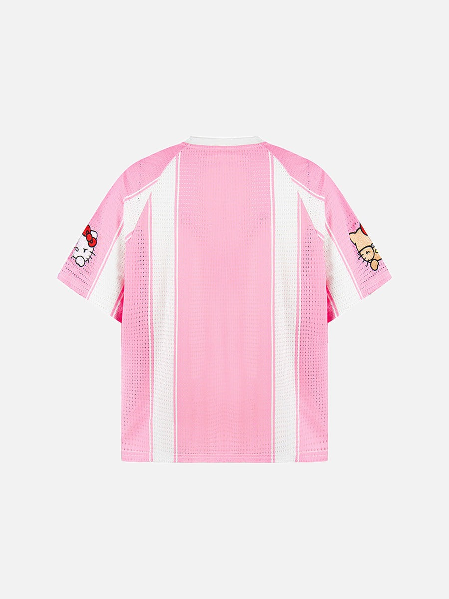DAXUEN Relaxed-fit short-sleeved sports jersey top