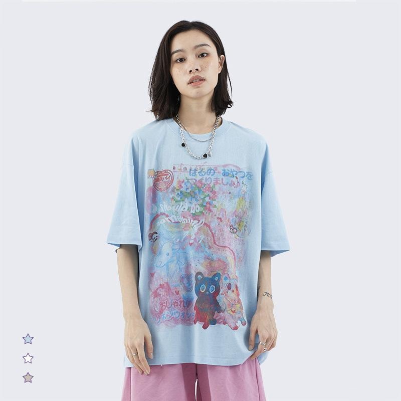 Loose Cute Cartoon Printed T-Shirt