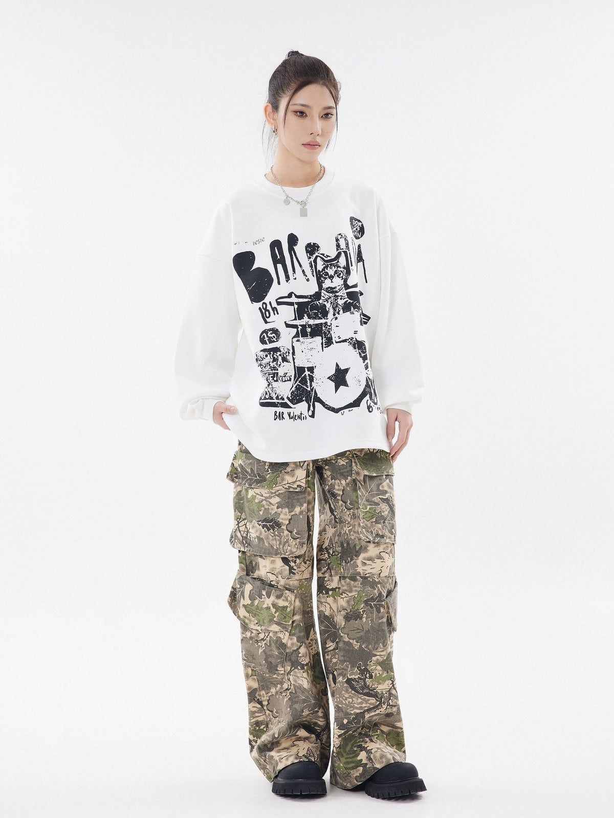 Rockstar Cat Drummer Sweatshirt