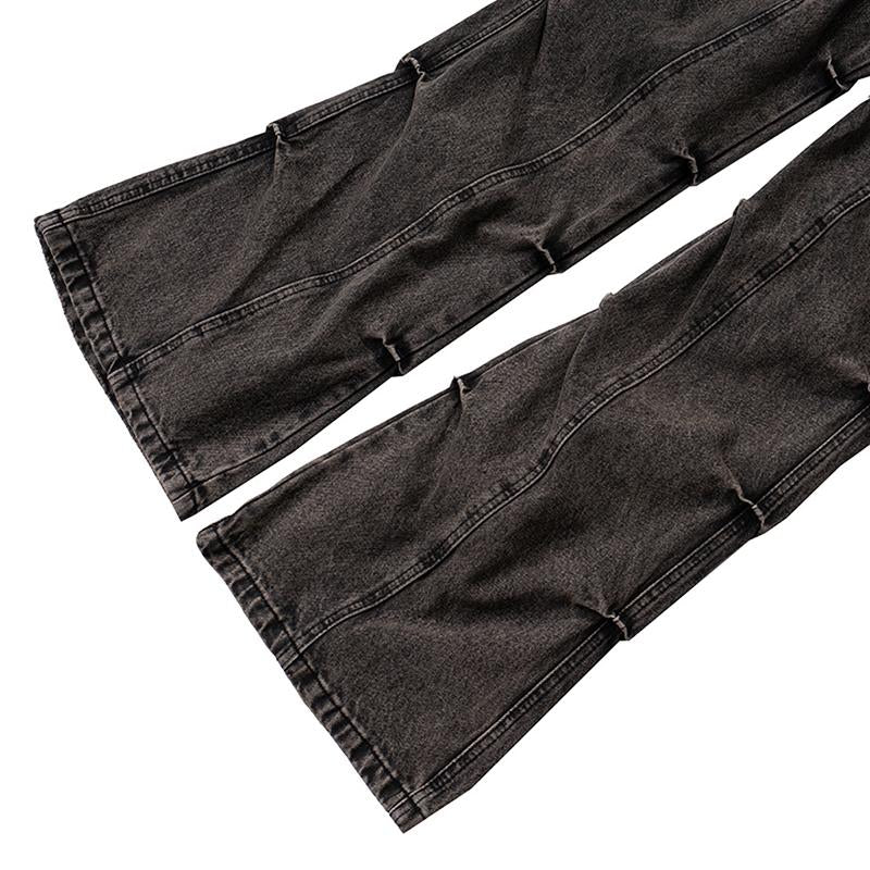Loose Pleated Straight-fit Jeans