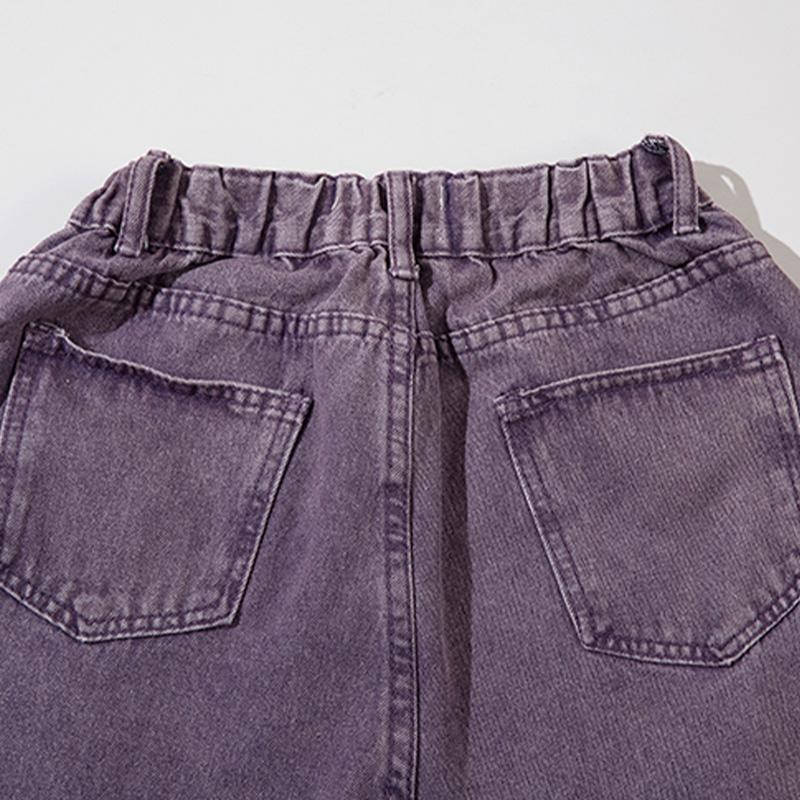 Purple Multi-pocket Denim Jeans
