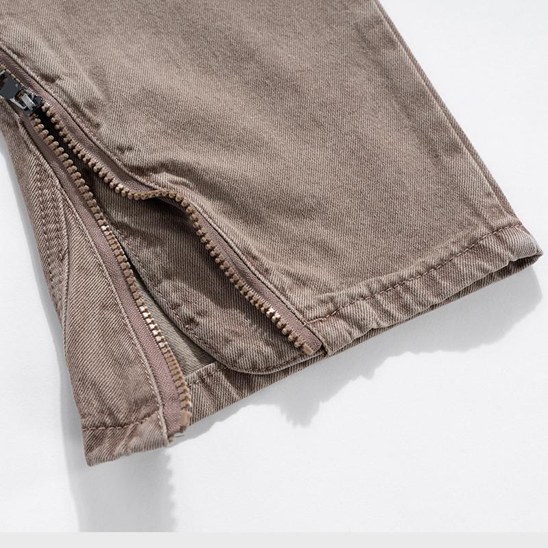 Coffee Straight-Leg Jeans