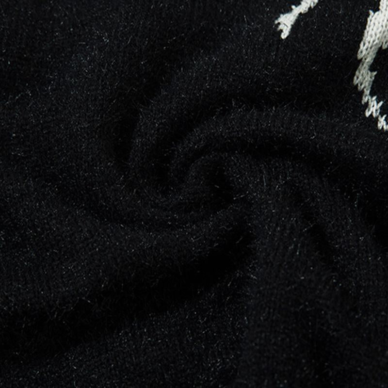 Spider Embroidery Oversized Sweater