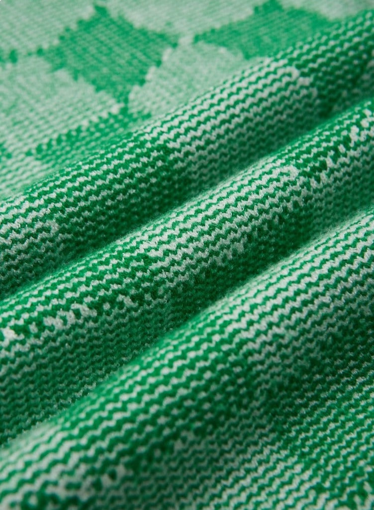 details of fabric of green DAXUEN V-neck Knitted Vest