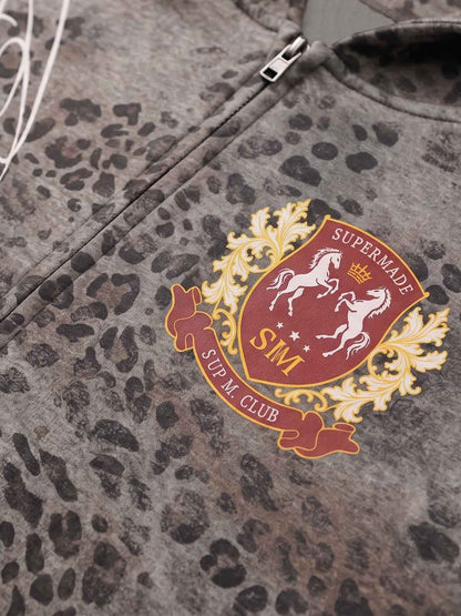 Leopard Script Graphic Sweatshirt; Leopard / M, Leopard / L, Leopard / XL