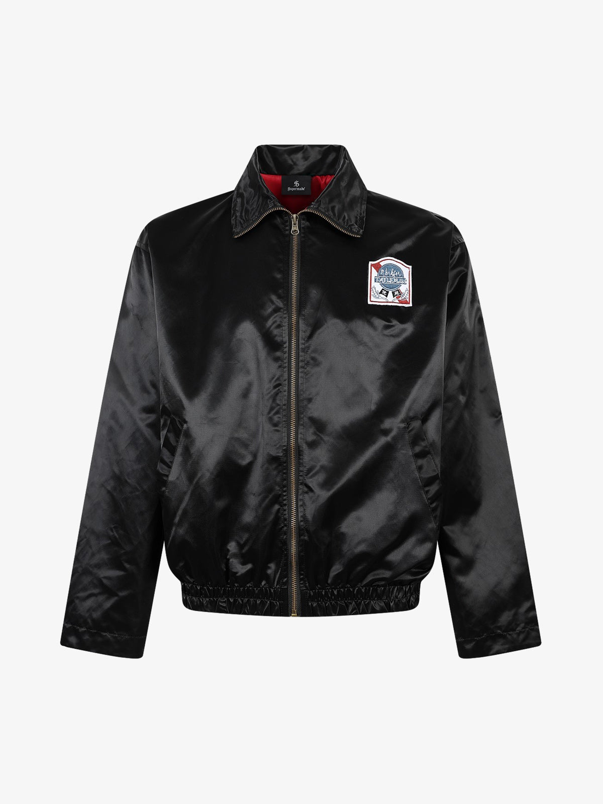 Street Badge Embroidered Lapel Jacket; Black / M, Black / L, Black / XL