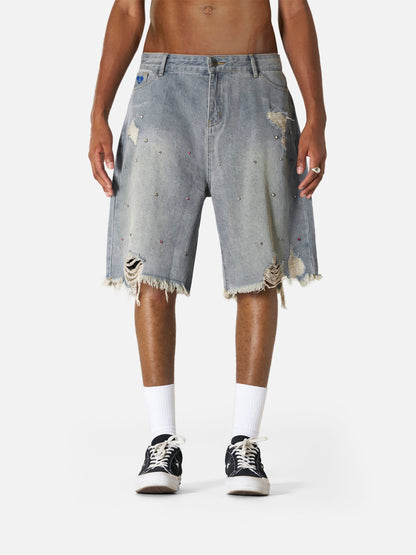 Rhinestone Application Jorts