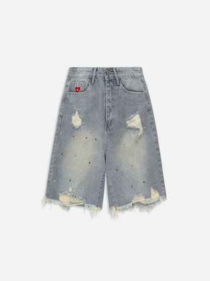 Rhinestone Application Jorts
