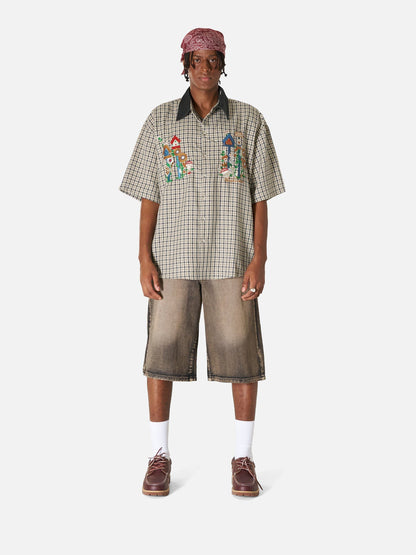 Plaid Embroidery Shirt