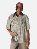 Plaid Embroidery Shirt