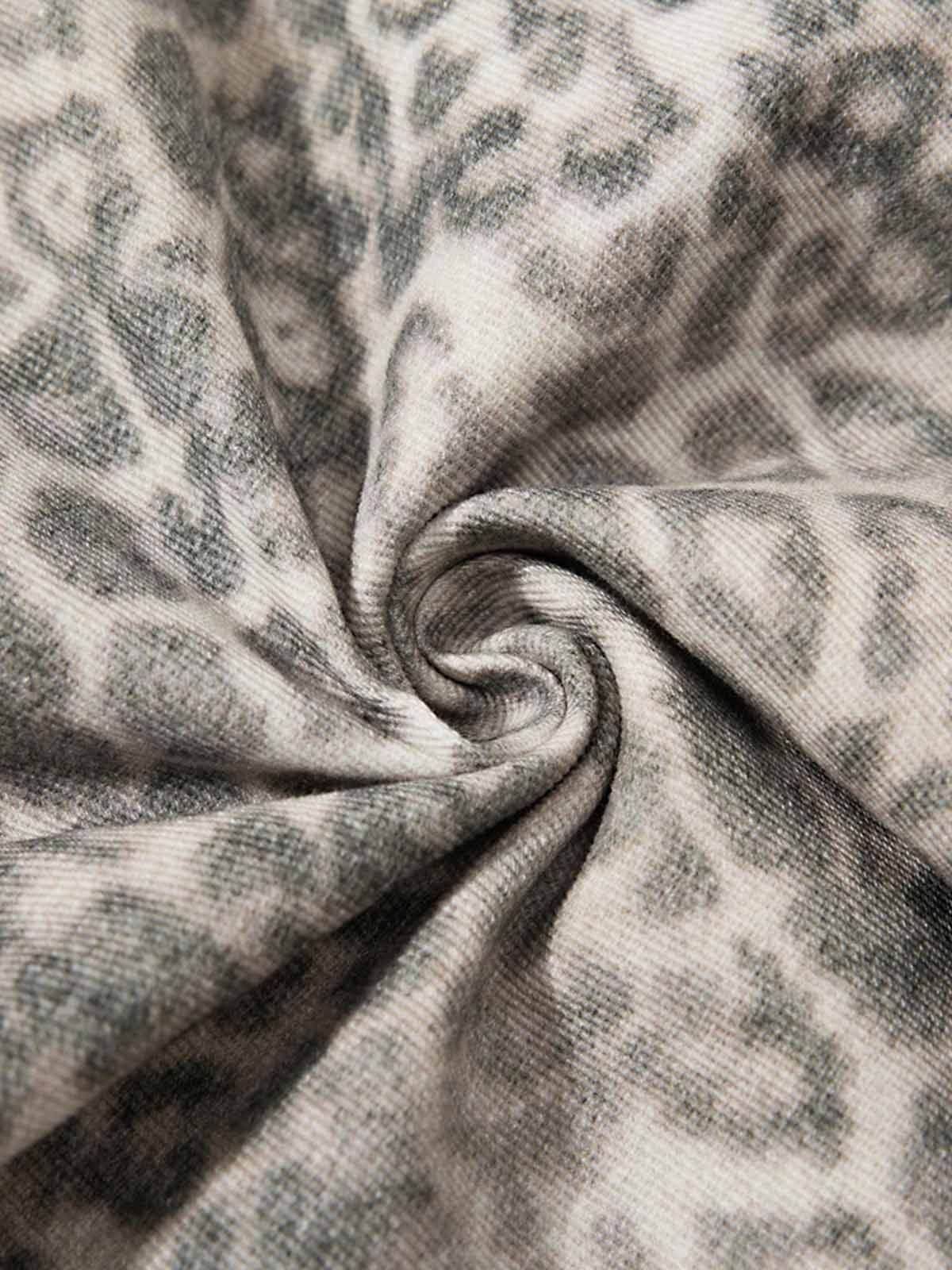 Street Leopard Camouflage Pleated Barrel Jeans; Leopard / S, Leopard / M, Leopard / L, Leopard / XL, Leopard / XXL