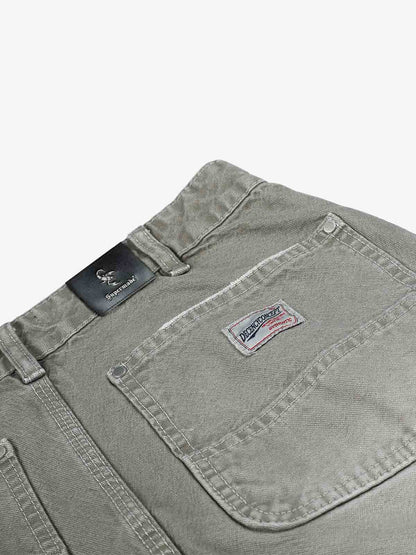Plaid Patchwork Workwear Jeans