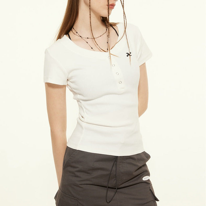 Classic Ribbed Henley Tee