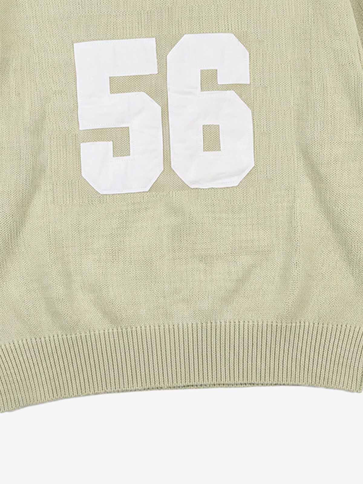 Distressed '23' Appliqué Boxy Fit Sweater; Green / M, Green / L, Green / XL