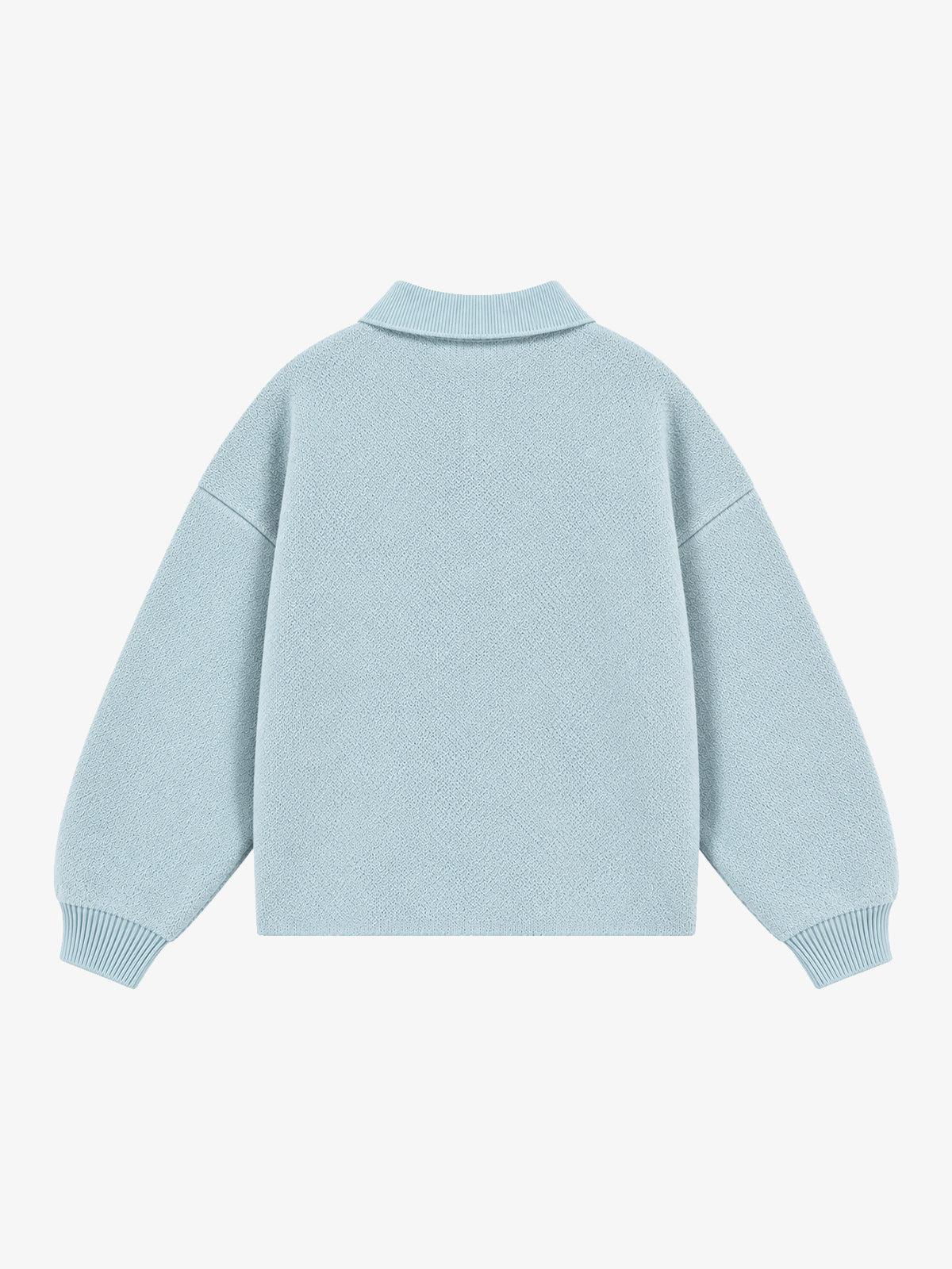 Art Story Graphic Jacquard Knit Polo Sweater; Blue / S, Blue / M, Blue / L, Blue / XL, Blue / 2XL