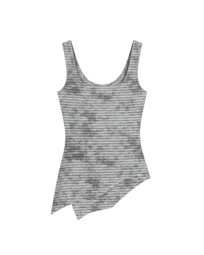 Fitted Asymmetrical Hem Tank Top