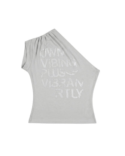 One-Shoulder Fitted Tank Top