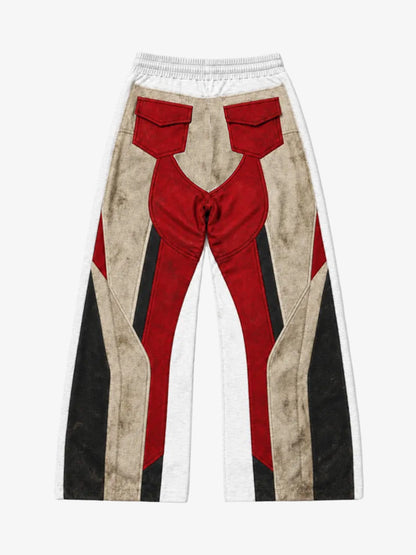 3D Biker Graphic Washed Distressed Wide-Leg Sweatpants; Gray / S, Gray / M, Gray / L, Gray / XL, Gray / 2XL