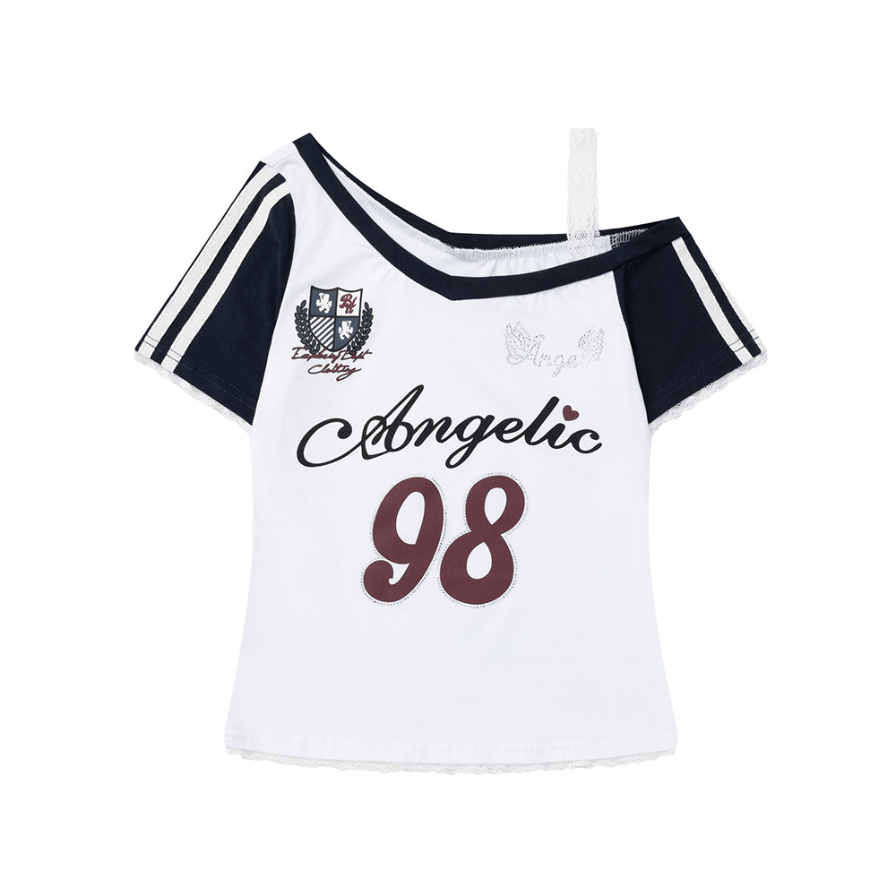 Off-Shoulder Graphic Baby Tee
