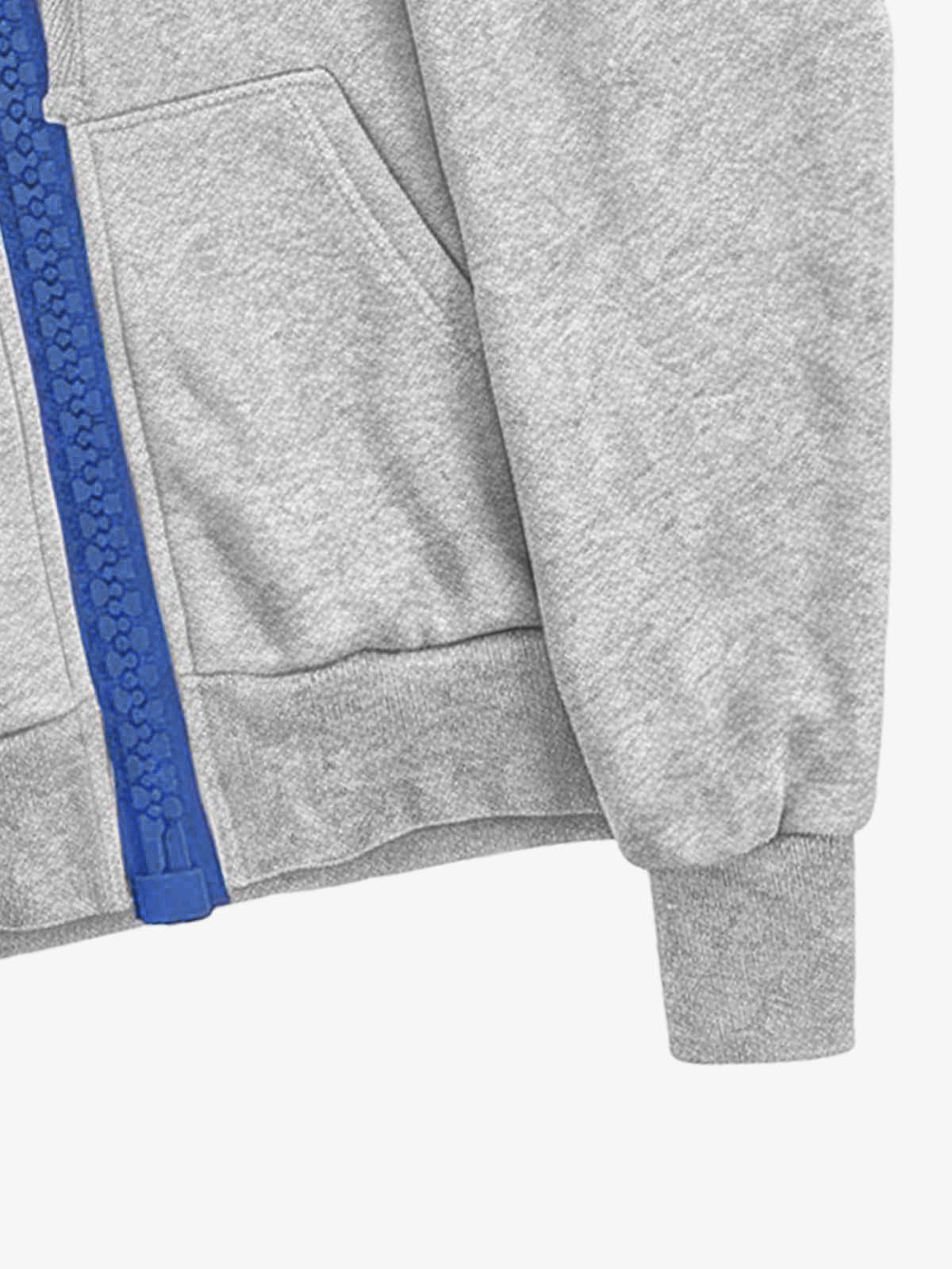 Chunky Zip Boxy Fit Zip-Up Hoodie; Gray / S, Gray / M, Gray / L, Gray / XL, Gray / XXL
