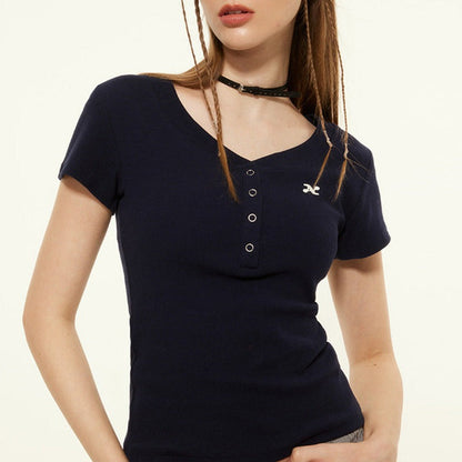 Classic Ribbed Henley Tee