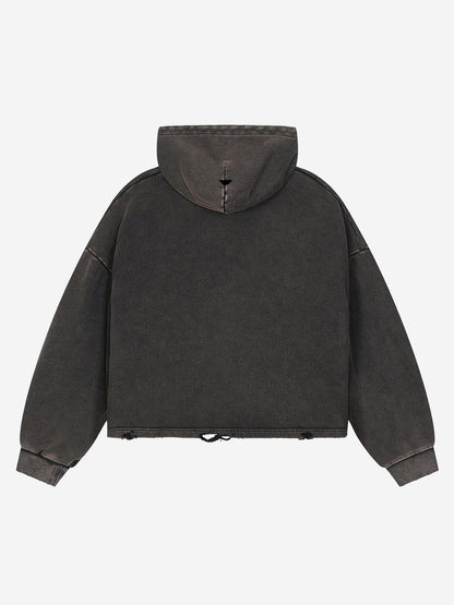 Scorpion Graphic Washed Distressed Hoodie; Washed Black Gold / M, Washed Black Gold / L, Washed Black Gold / XL, Washed Black Gold / 2XL