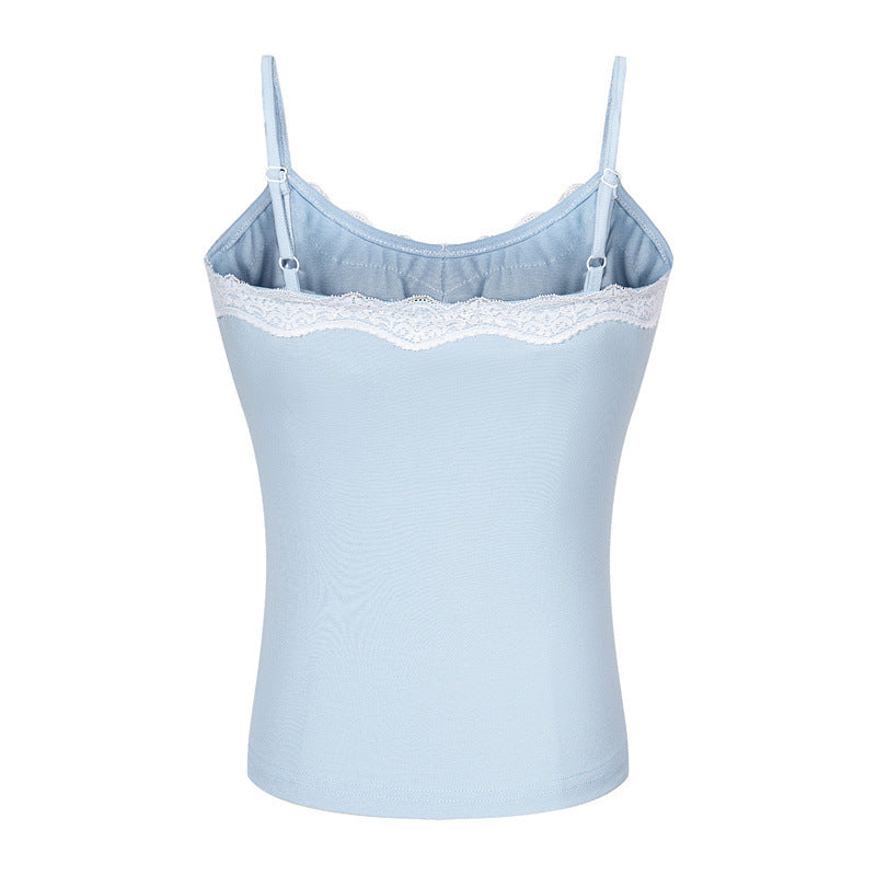 Lace Trim Graphic Cami Top